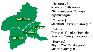 The map of gunma
